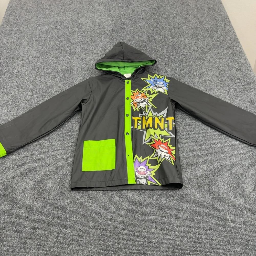 Teenage Mutant Ninja Turtles Nickelodeon Raincoat Boys S/M Black Polyurethane